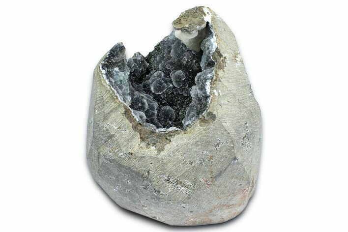 Druzy Quartz Encrusted Calcite Crystals in Basalt - India #367824